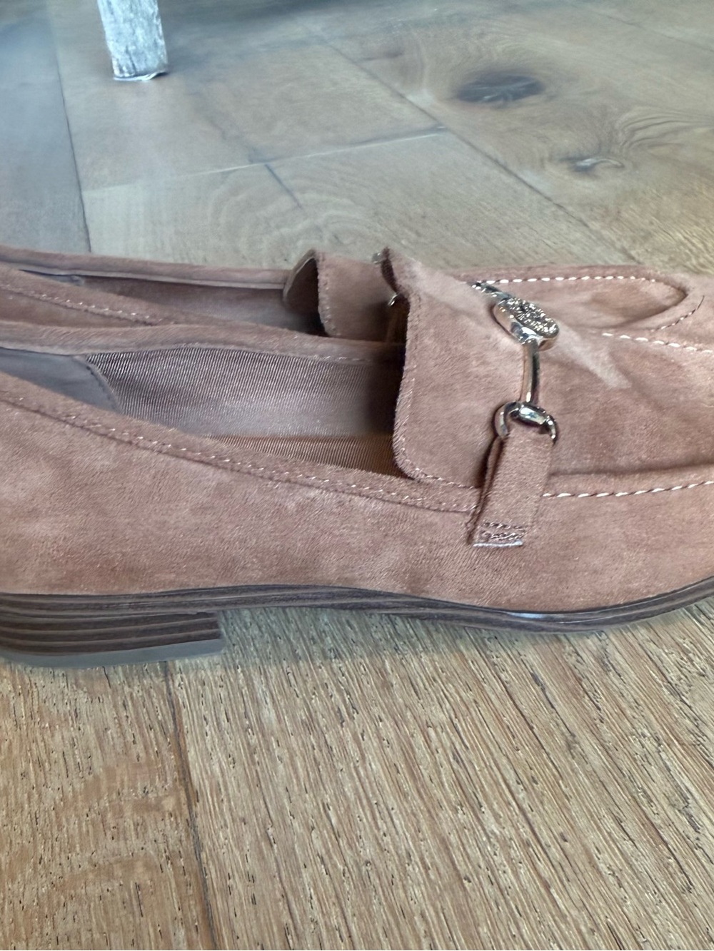 Anne Klein Women's Tan Suede Bit Loafers